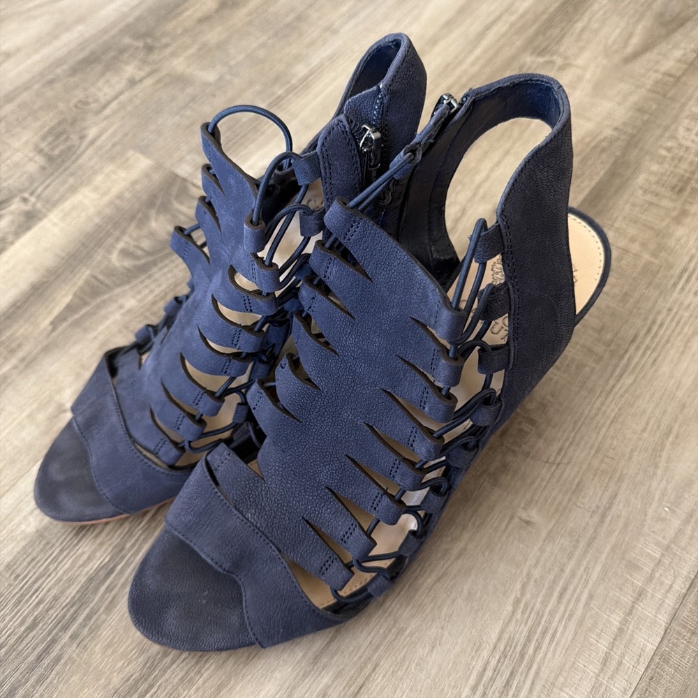 Womens Vince Camuto Eliaz Strappy Gladiator Dress Sandals, Navy, 10 M US